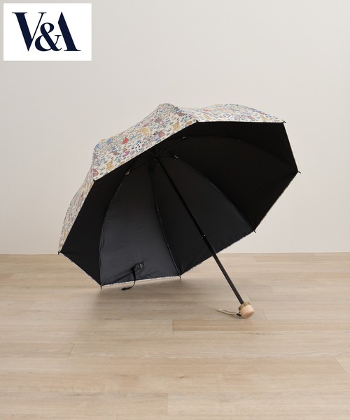 V＆A☆不思議の国のアリス☆晴雨兼用折りたたみ傘グリーン新品 FUNALIVE 折りたたみ傘 V＆A晴雨兼用一級遮光アリス柄深張り2段
