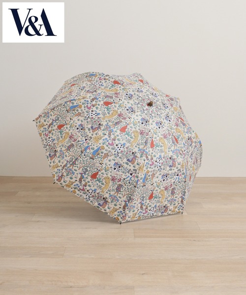 V＆A☆不思議の国のアリス☆晴雨兼用折りたたみ傘グリーン新品 セール】V&A晴雨兼用一級遮光アリス柄深張り2段折傘