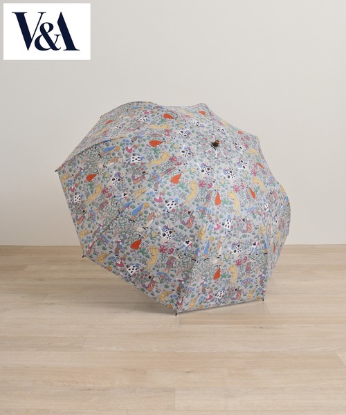 V&A☆不思議の国のアリス☆折りたたみ晴雨兼用傘☆新品 FUNALIVE 折りたたみ傘 V＆A晴雨兼用一級遮光アリス柄深張り2段