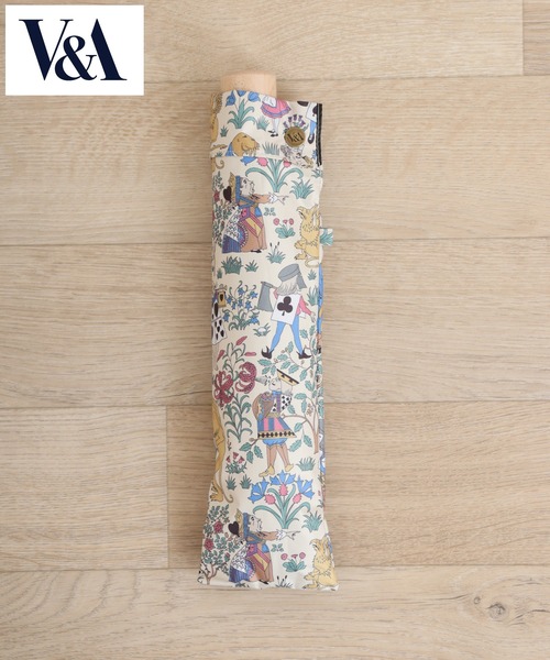 V&A☆不思議の国のアリス☆折りたたみ傘新品 FUNALIVE 折りたたみ傘 V＆A晴雨兼用一級遮光アリス柄深張り2段