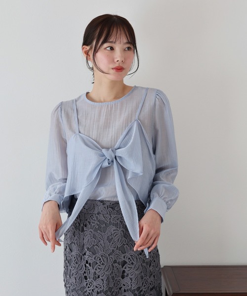 BLUEEAST（ブルーイースト） ブラウス シャツ リボンビスチェ付き