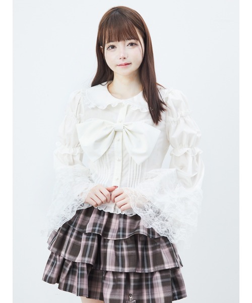 Ank Rouge（アンクルージュ） ブラウス シャツ BIGリボン姫袖ブラウス