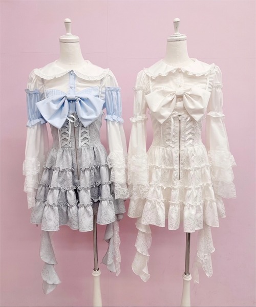 Ank Rouge（アンクルージュ） ブラウス シャツ BIGリボン姫袖ブラウス