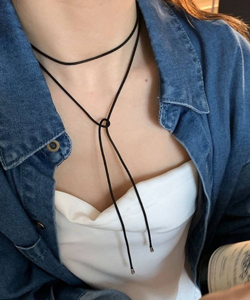 チョーカー 紐 ロングチョーカー ネックレス レディース : ZOZOTOWN