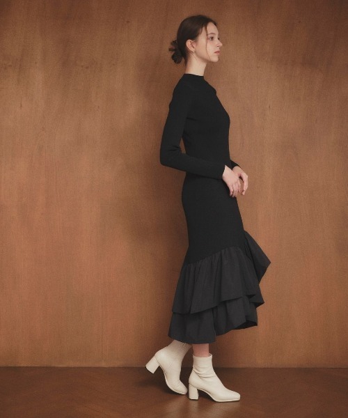 TAFFETA タフタ 膝丈ワンピース 