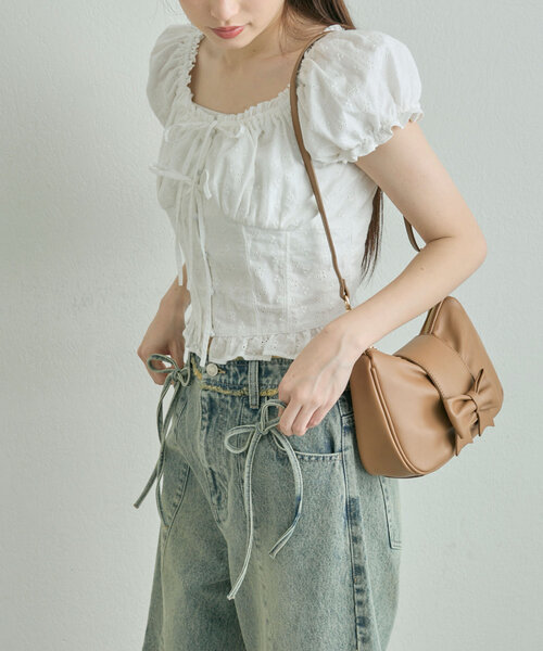 OLIVE des ブラウス シャツ ダブルリボンブラウス レディース