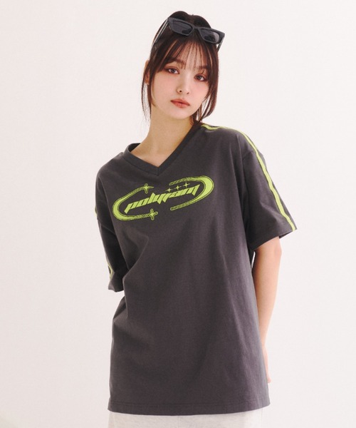 オーバーサイズTシャツ ブラック グレー ハイドレープ トロミポンチ オーバーサイズTシャツ（Tシャツ