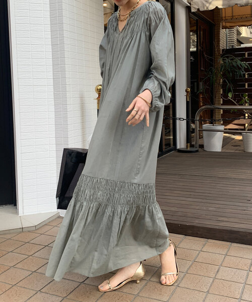 DouDou（ドゥドゥ） ワンピース スモッキングワンピース : ZOZOTOWN