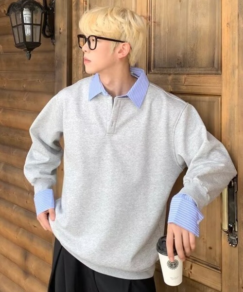 NOWLE（ノウル） トレーナー スウェット 「NOWLE」フェイクツーピース