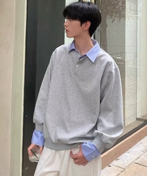 NOWLE トレーナー スウェット 「NOWLE」フェイクツーピース