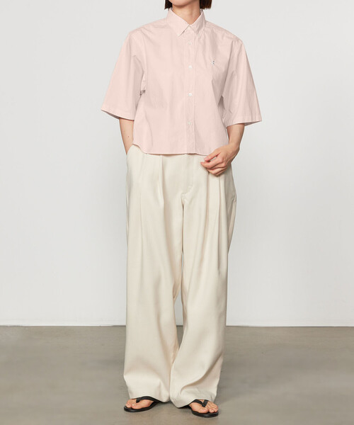 ブラウス シャツ Gymphlex | ショート ボタンダウン半袖シャツ SOLID WOMEN レディース GYMPHLEX ブラウス シャツ Gymphlex | ショート ボタンダウン