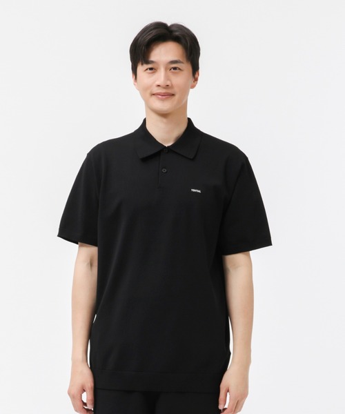 【新品】TENTIAL ミガル ポロシャツ ライトニット ブラック Lサイズ TENTIAL ポロシャツ MIGARU Light Knit Short Sleeve Polo Shirt