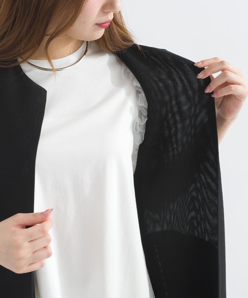 PICCIN - PICCIN PEARL ♡ ポケットパールジレ　ロングベスト　ロングジレ PICCIN PERLA ベスト ジレ ポケットパールメッシュロングジレ