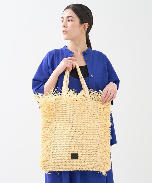 美品　Honey Salon かごバッグ トート バッグ 刺繍 レース イエロー LOEWE（ロエベ） 中古 カゴバッグ レディース ブランド ロエベフォント
