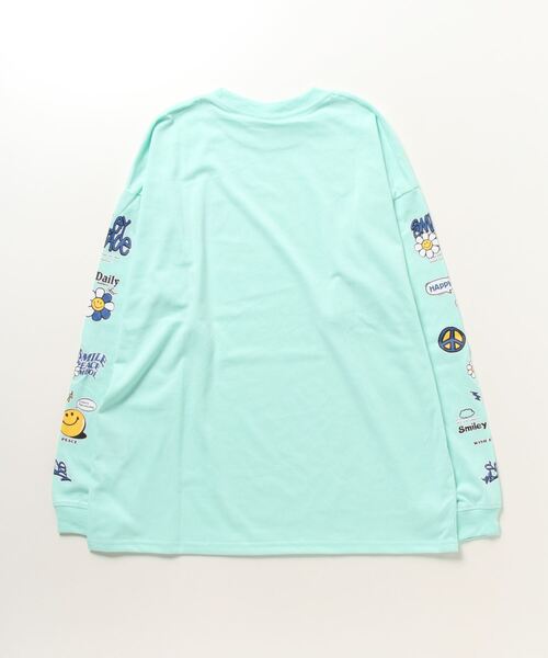 「SMILEY FACE」 長袖Tシャツ M ネイビー メンズ