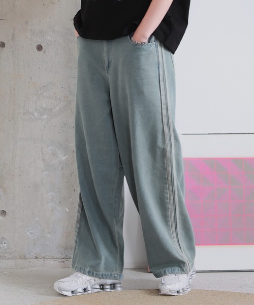 ROCHEM（ローシェン） ワイドパンツ ジーンズ カーブシルエットサイド 