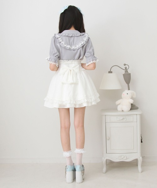 DearMyLove スカート 夏 カシュクールフリルはしごレーススカート