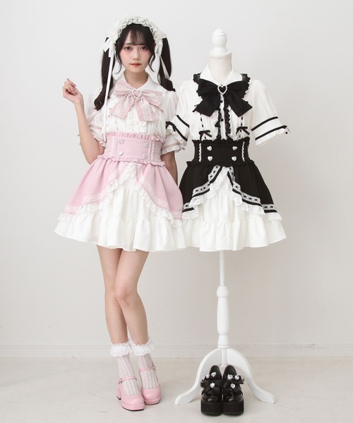 DearMyLove スカート 夏 カシュクールフリルはしごレーススカート