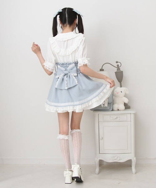 DearMyLove スカート 夏 カシュクールフリルはしごレーススカート