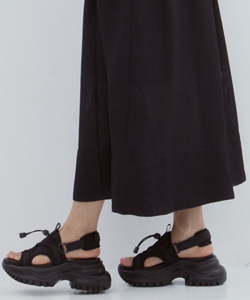 STUDIOUS 厚底サンダル ブラック STUDIOUS（ステュディオス） 厚底 スポーツサンダル サンダル