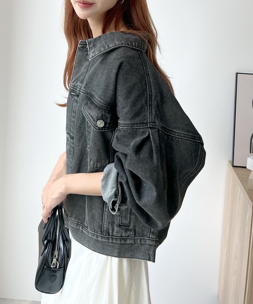 「Futier land」 デニムジャケット LARGE ブラック レディース