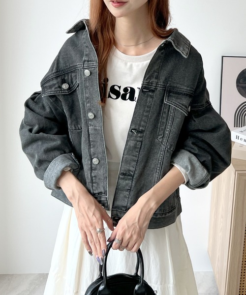 「Futier land」 デニムジャケット LARGE ブラック レディース