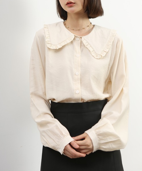 「MAISON DE THERESE」 長(zhǎng)袖ブラウス LARGE ブラック レディース
