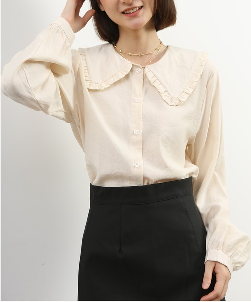 「MAISON DE THERESE」 長(zhǎng)袖ブラウス LARGE ブラック レディース