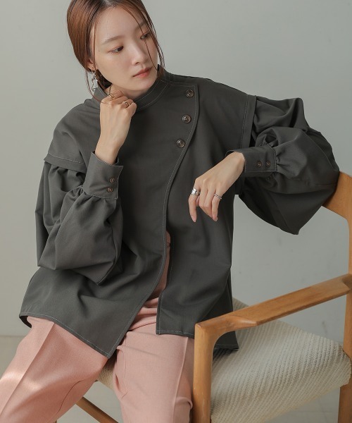 「Bab」 長袖ブラウス M モカ レディース_画像3