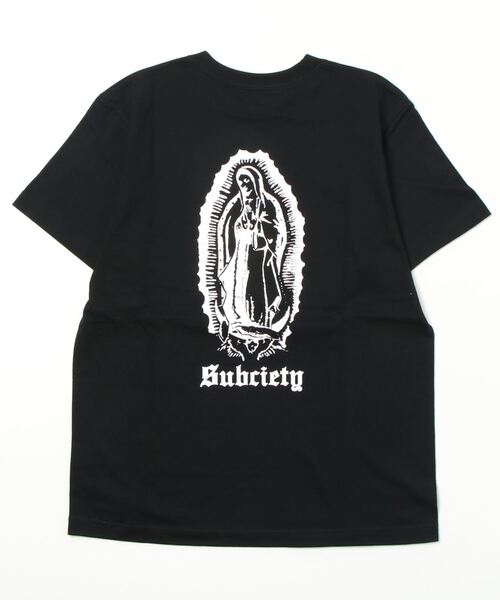 「Subciety」 半袖Tシャツ LARGE ブラック×ゴールド メンズ