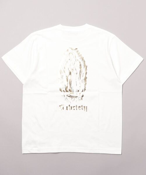 「Subciety」 半袖Tシャツ LARGE ブラック×ゴールド メンズ