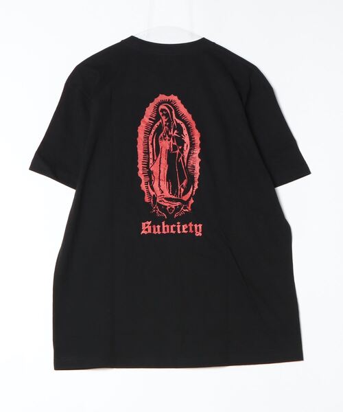 「Subciety」 半袖Tシャツ LARGE ブラック×ゴールド メンズ