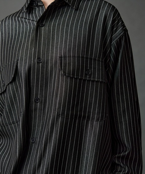 WETTEMPT シャツ DUNGAREE STRIPE DRAW CORD LS SHIRT /ダンガリー