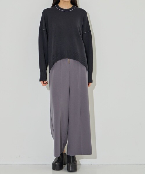 「CINOH」 長袖ニット 36 ネイビー レディース_画像6