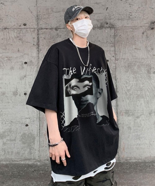 「MGV」 半袖Tシャツ LARGE ブラック メンズ