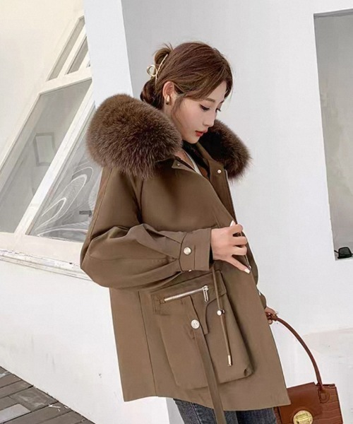 SEU ブルゾン アウター 暖かいファーモッズコート アウター レディース