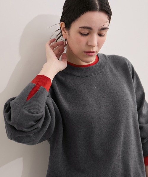 LE CERCLE par rope' ニット セーター 「追加」レイヤード風スウェット