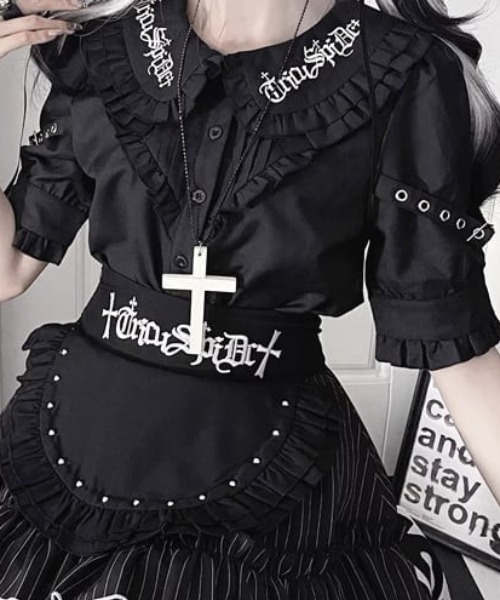 NOVESSEL ブラウス シャツ A'GEM/9 × .kom「TricuspidC/トライカス