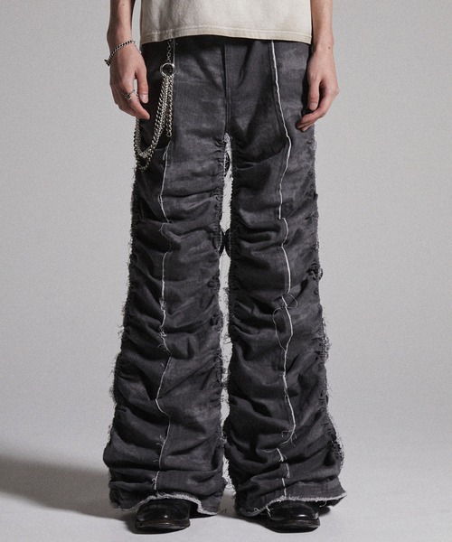 GRANCY カーゴパンツ 「GRANCY」Shirred Damage design Cotton Pants