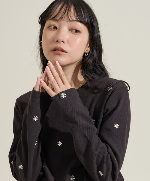 tシャツ FREAK'S STORE/フリークスストア ミニデイジー刺繍 ロンT レディース | FREAK'S STORE