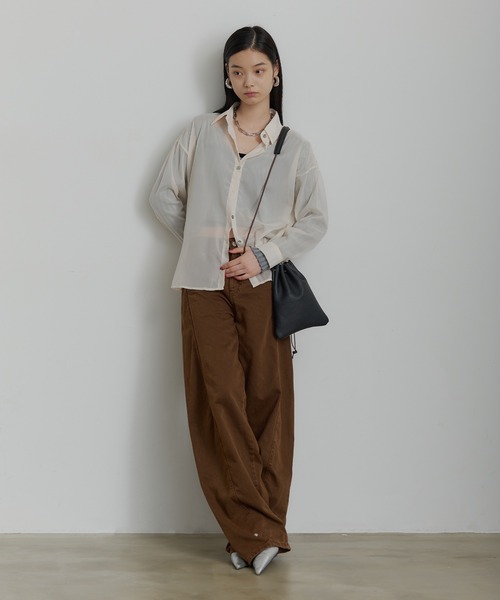 SEN TOKYO ブラウス シャツ シースルー シアーシャツ レディース