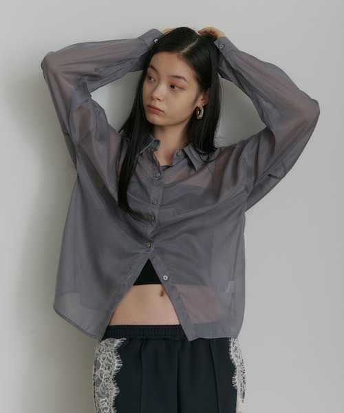 SEN TOKYO ブラウス シャツ シースルー シアーシャツ レディース