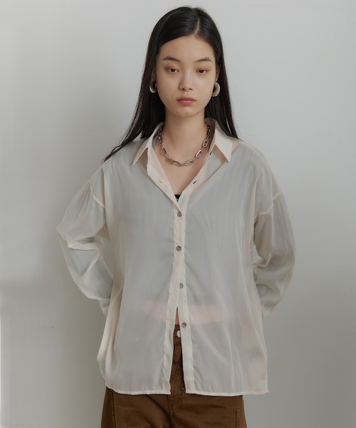SEN TOKYO ブラウス シャツ シースルー シアーシャツ レディース