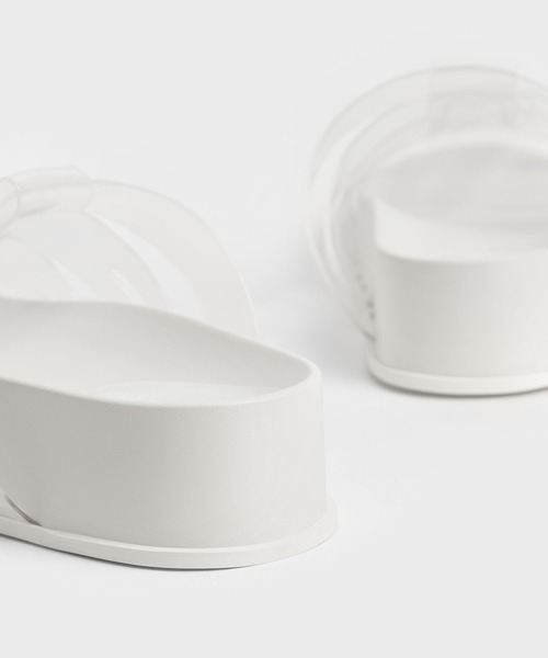 「CHARLES & KEITH」 フラットサンダル 25cm パープル レディース_画像4