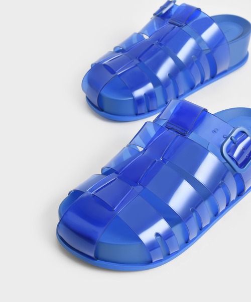 「CHARLES & KEITH」 フラットサンダル 25cm パープル レディース_画像7