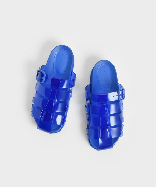 「CHARLES & KEITH」 フラットサンダル 25cm パープル レディース_画像9