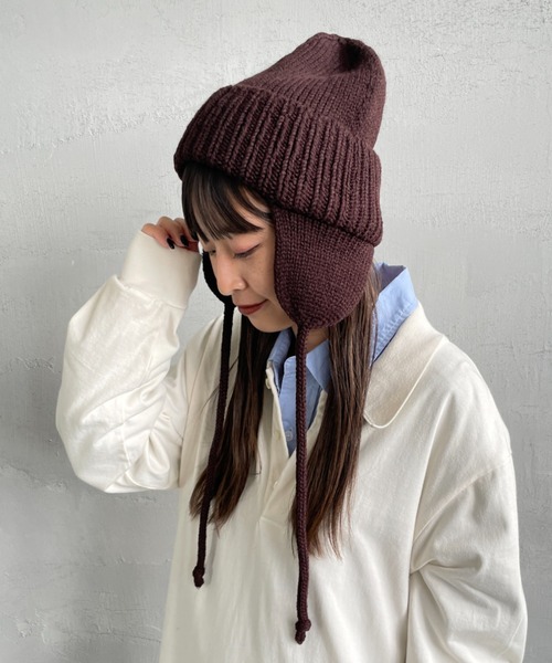 RACAL（ラカル） ニット帽 ニットキャップ 耳当て付き ニットワッチ