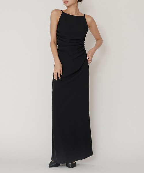 KINO THE KEI ワンピース バックオープンギャザーキャミワンピース