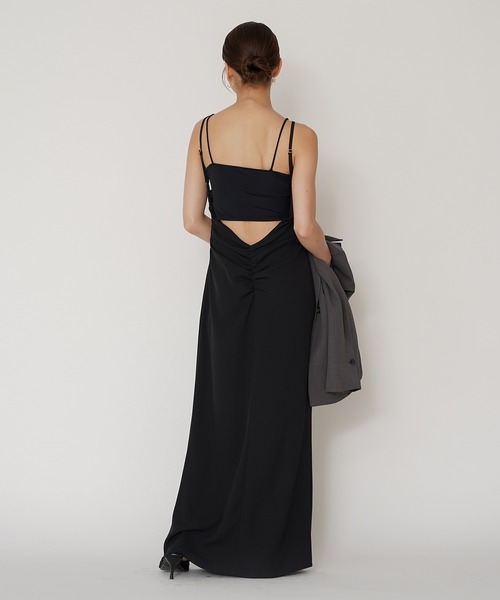 KINO THE KEI ワンピース バックオープンギャザーキャミワンピース