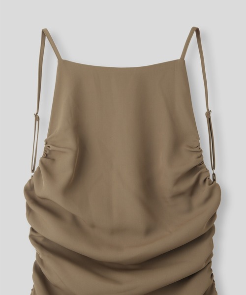 KINO THE KEI ワンピース バックオープンギャザーキャミワンピース